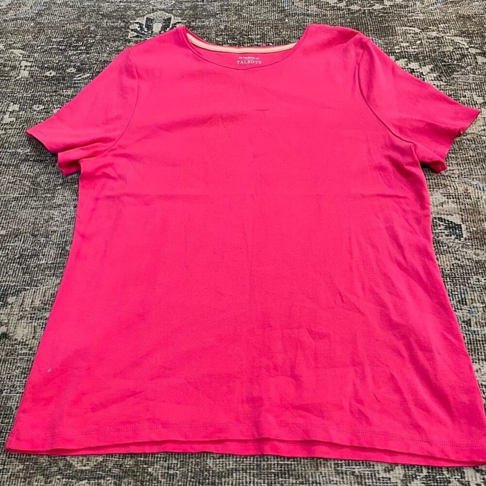 Talbots The Talbots Tee Pink 100% Pima Cotton Short Sleeve Crew Neck Top XL